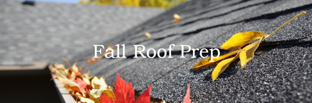 Fall roof preparation and gutter cleaning to prevent winter backup on a shingled home.